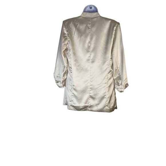 Bishop + Young Womens Open Front Blazer‎ Jacket Satin Silk Size Small - Picture 5 of 10
